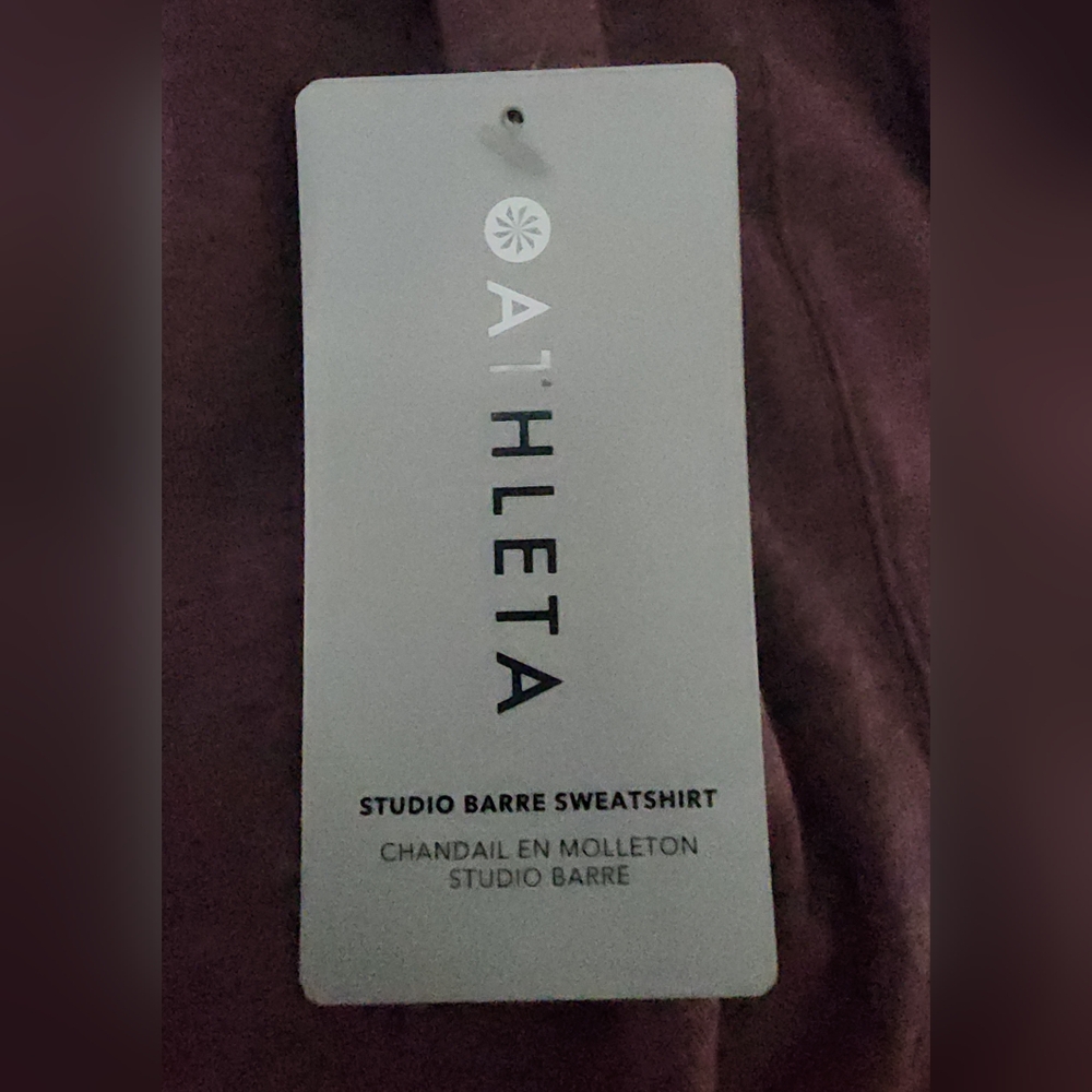 NWT Athleta Studio Barre Sweatshirt, Womens Medium Petite - Picture 3 of 4